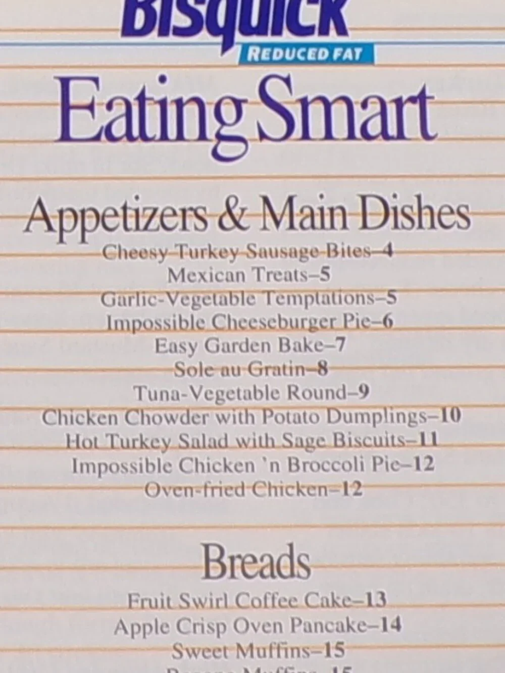 Vintage Cookbook - Eating Smart with Bisquick Baking Mix Reduced Fat